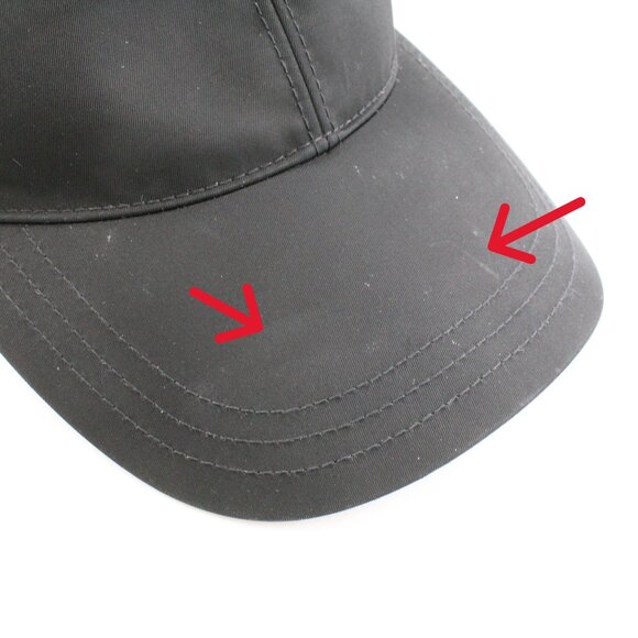 Pre-Owned Prada Re-Nylon Baseball Cap with Metal Logo Plaque in Black Size XXL - Picture 11 of 11